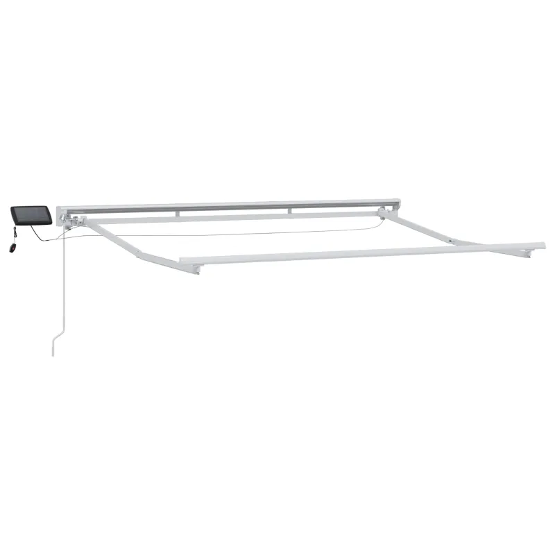 Rankinis markizės rėmas su LED Bežinė ir balta 2,5 x 2 m