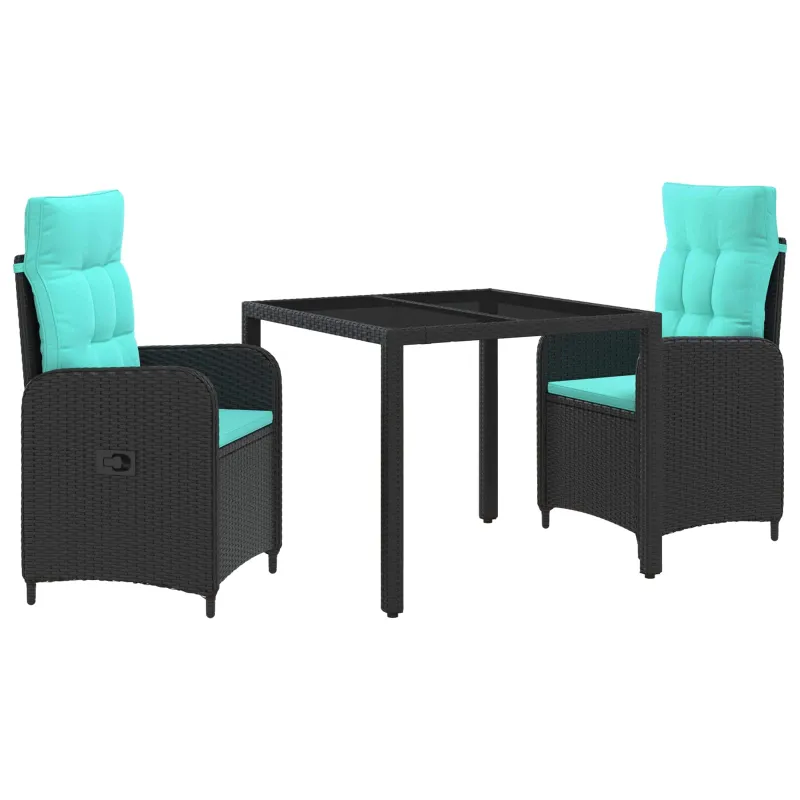 Lauko valgomojo komplektas 3 pcs poliratanas