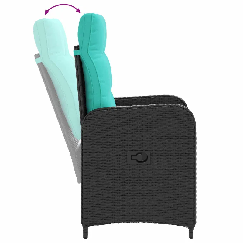 Lauko valgomojo komplektas 3 pcs poliratanas