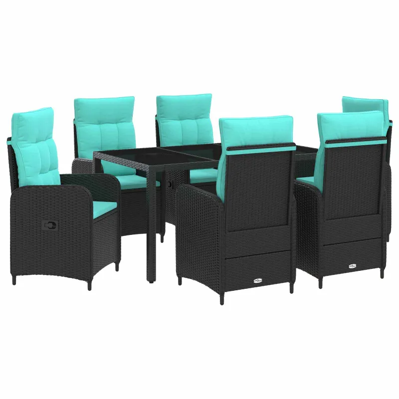 Lauko valgomojo komplektas 7 pcs poliratanas