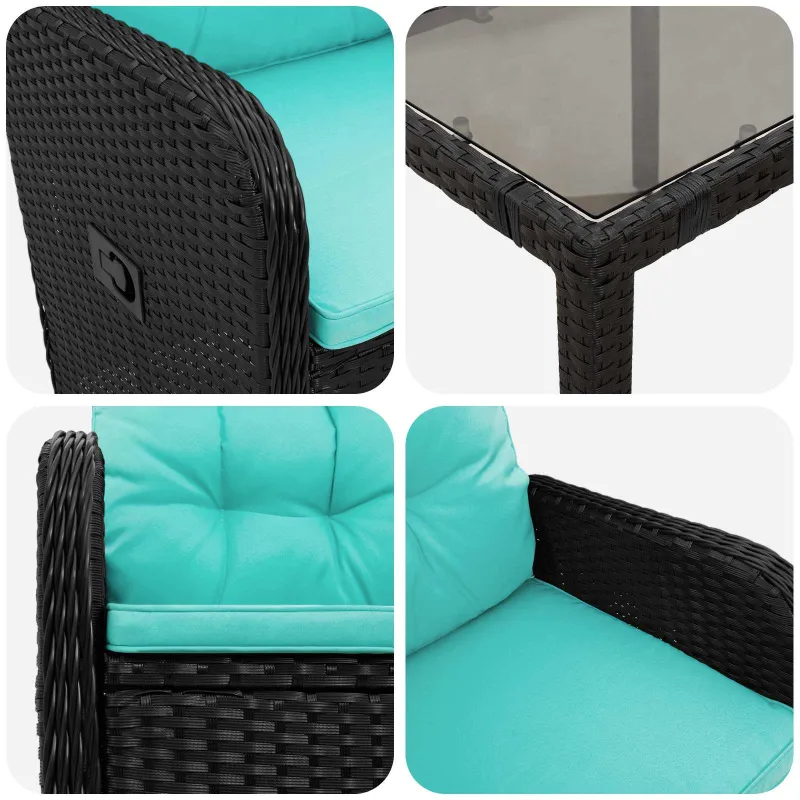 Lauko valgomojo komplektas 7 pcs poliratanas