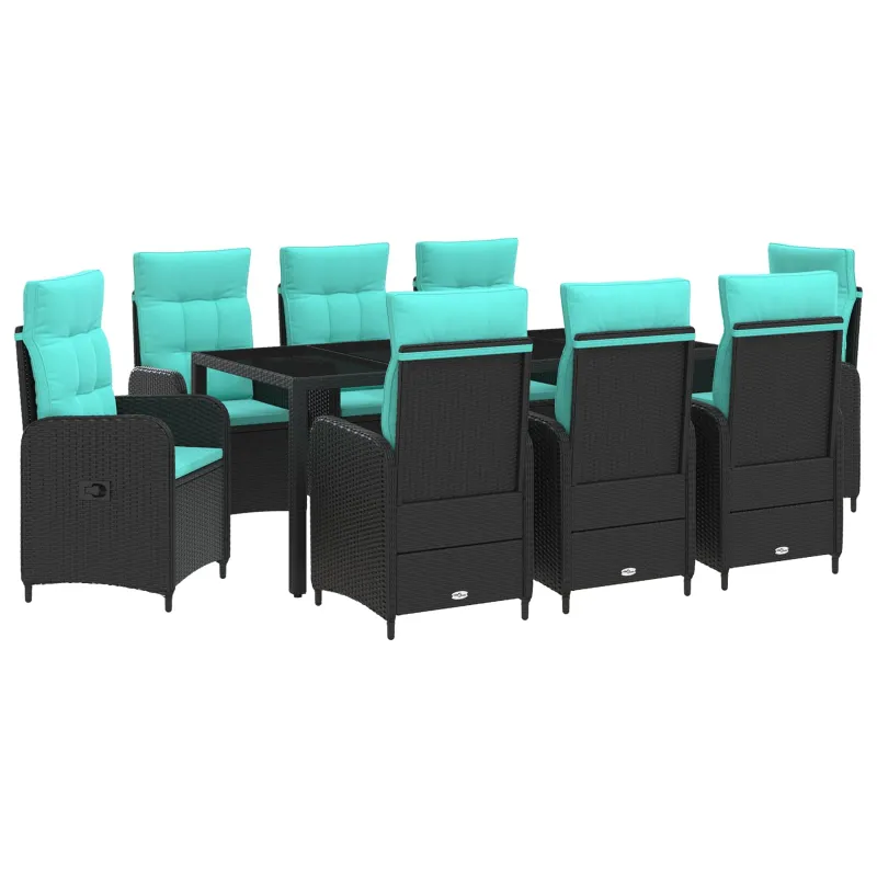 Lauko valgomojo komplektas 9 pcs poliratanas
