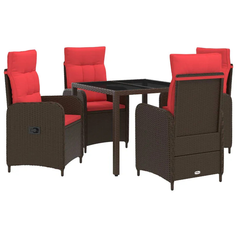 Lauko valgomojo komplektas 5 pcs poliratanas