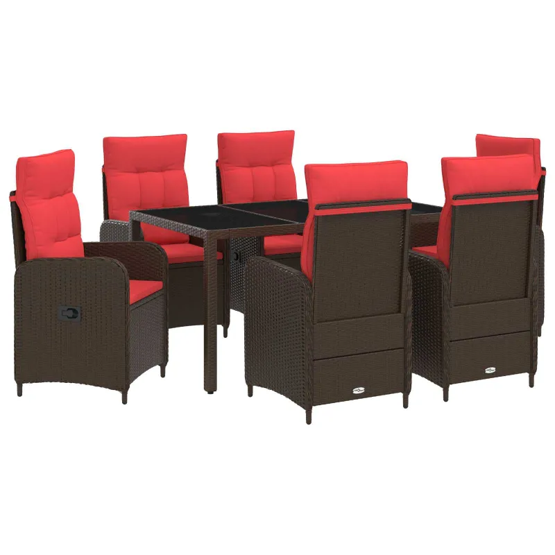 Lauko valgomojo komplektas 7 pcs poliratanas