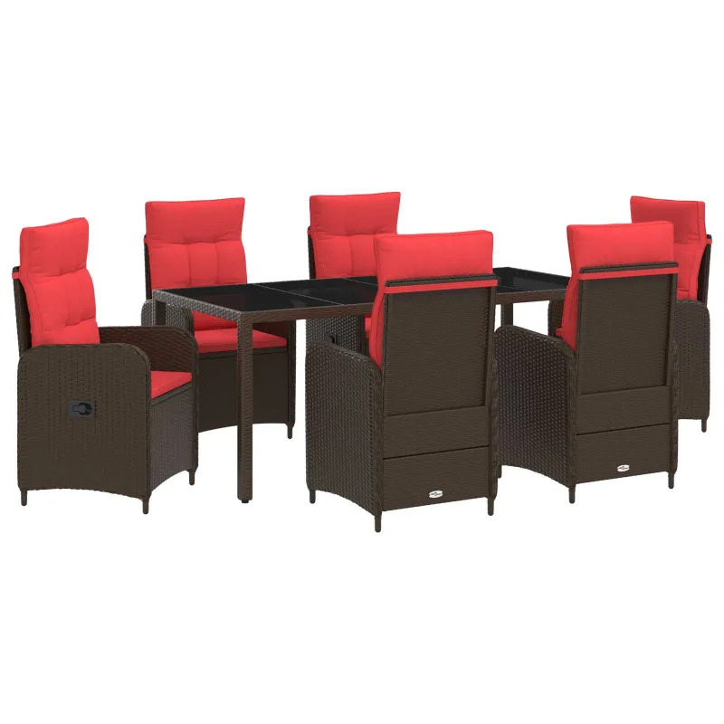 Lauko valgomojo komplektas 7 pcs poliratanas