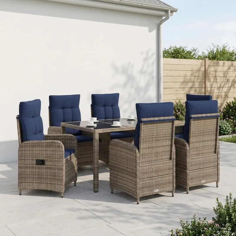 Lauko valgomojo komplektas 7 pcs poliratanas