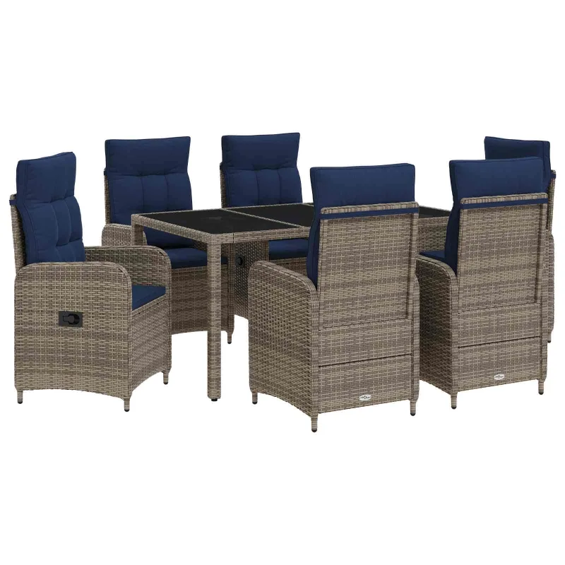 Lauko valgomojo komplektas 7 pcs poliratanas