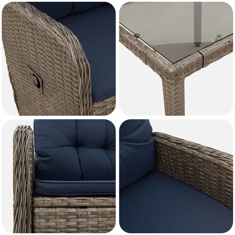 Lauko valgomojo komplektas 7 pcs poliratanas