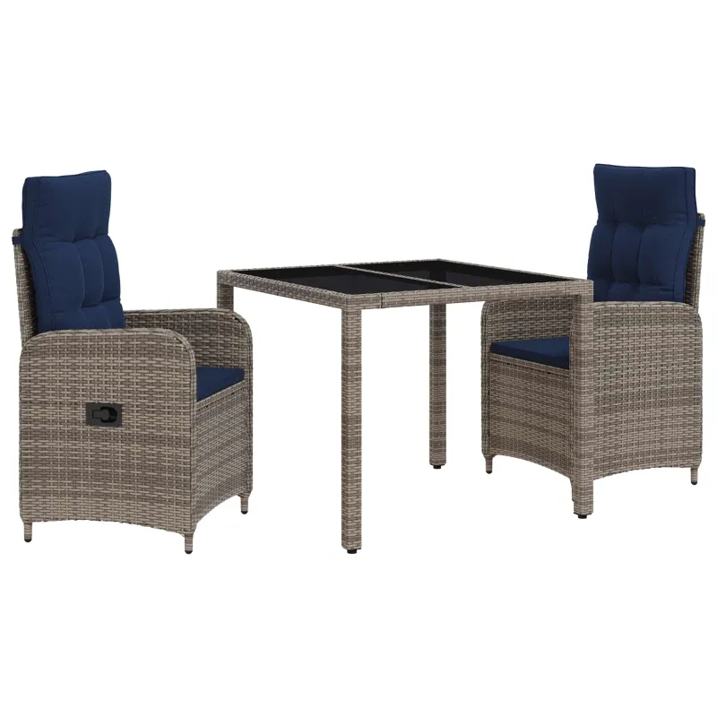 Lauko valgomojo komplektas 3 pcs poliratanas