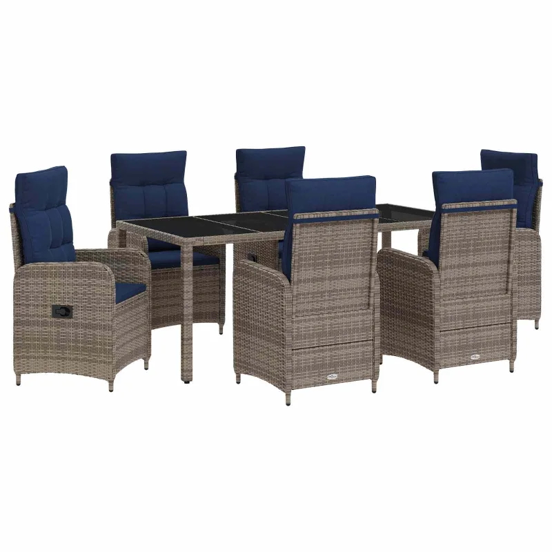 Lauko valgomojo komplektas 7 pcs poliratanas