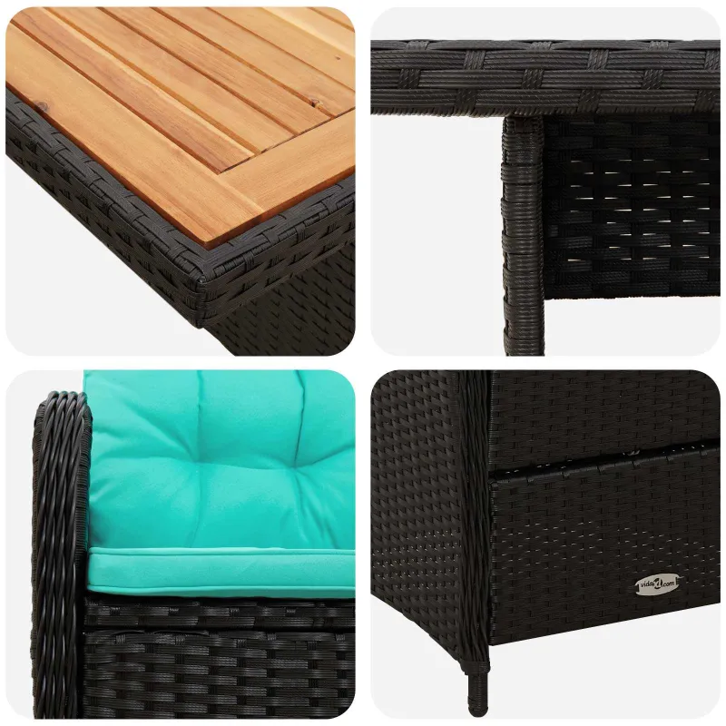 Lauko valgomojo komplektas 3 pcs poliratanas