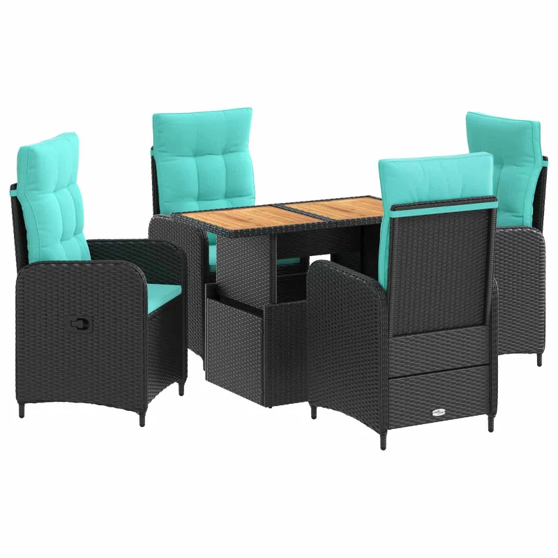 Lauko valgomojo komplektas 5 pcs poliratanas