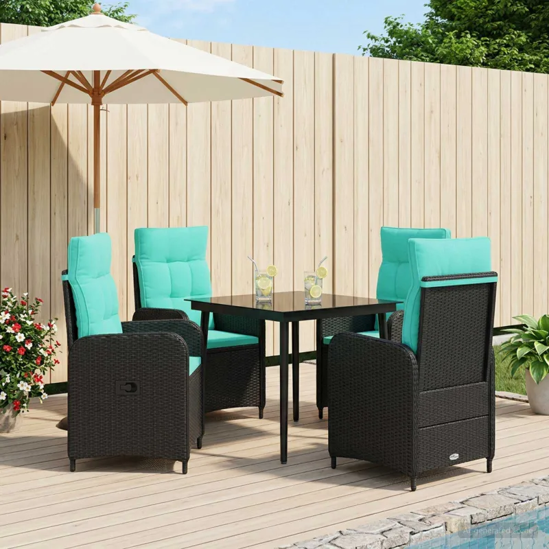 Sofa Stalo Rinkinys su pagalve su pagalve 5 pcs