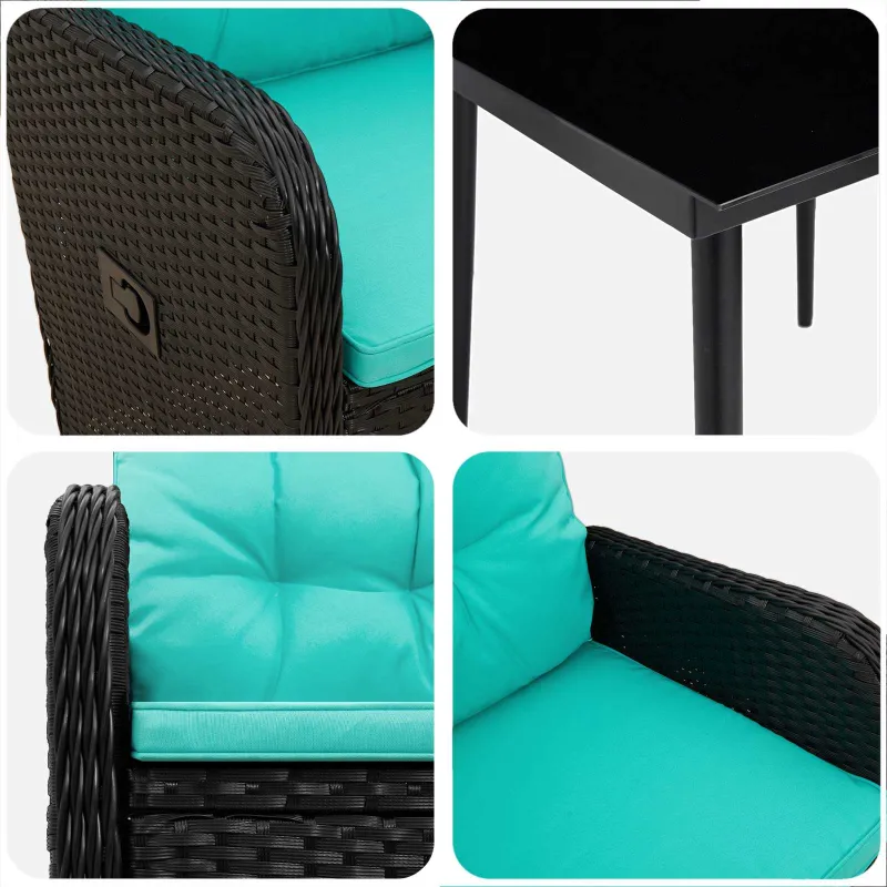 Sofa Stalo Rinkinys su pagalve su pagalve 5 pcs