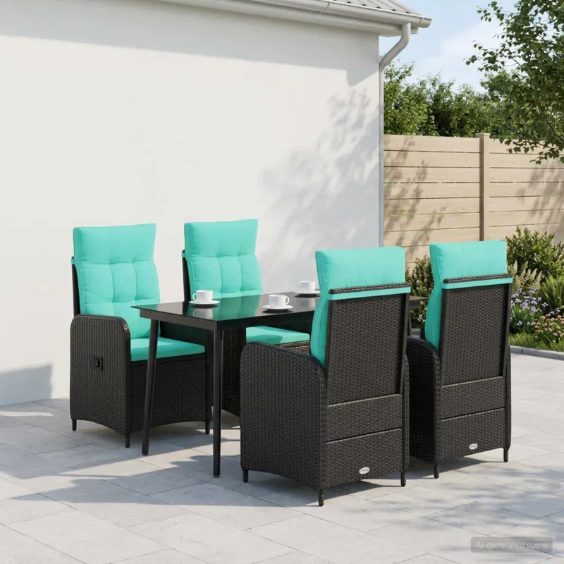 Sofa Stalo Rinkinys su pagalve su pagalve 5 pcs