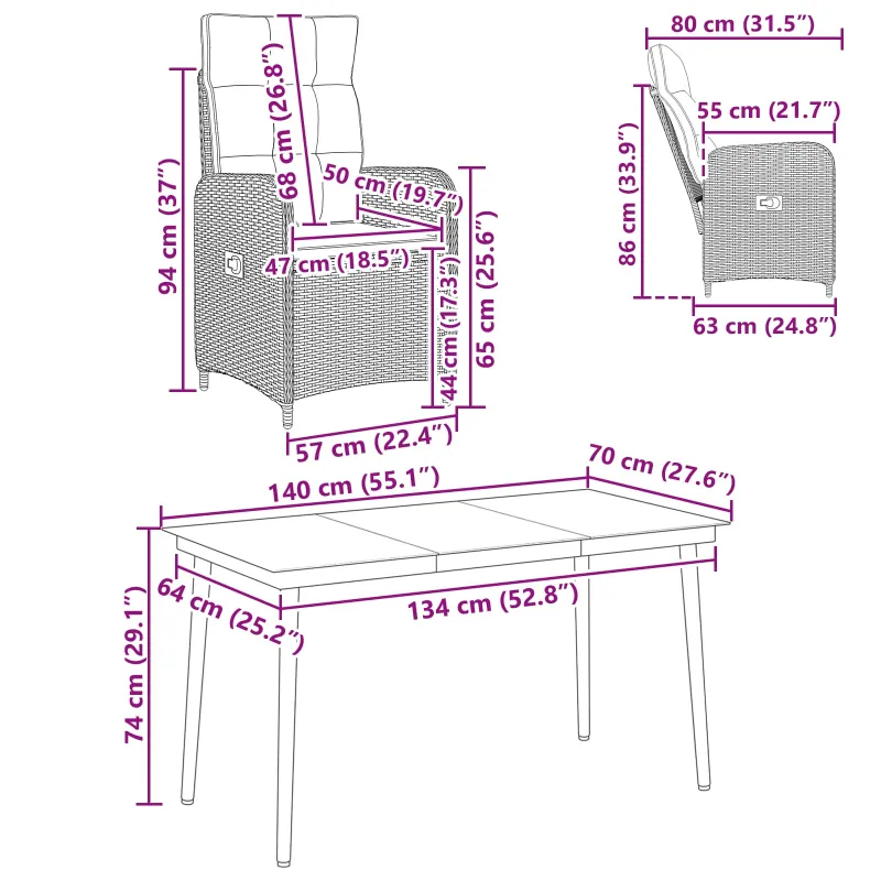 Sofa Stalo Rinkinys su pagalve su pagalve 5 pcs