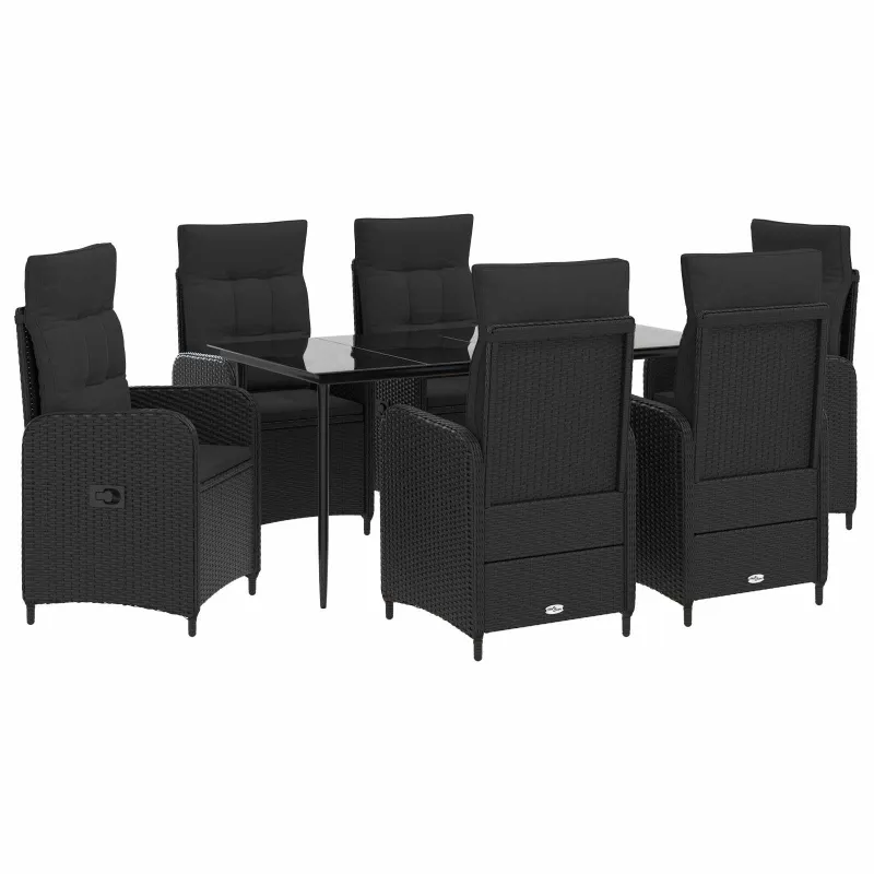 Sofa Stalo Rinkinys su pagalve su pagalve 7 pcs