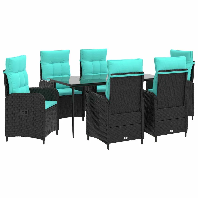 Sofa Stalo Rinkinys su pagalve su pagalve 7 pcs