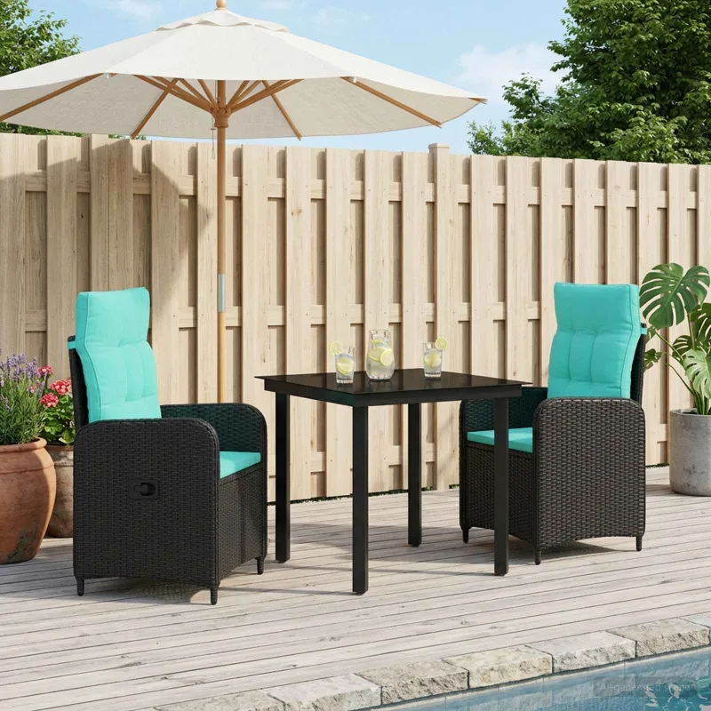 Sofa Stalo Rinkinys su pagalve su pagalve 3 pcs
