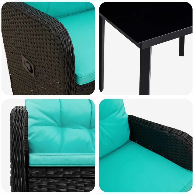 Sofa Stalo Rinkinys su pagalve su pagalve 3 pcs