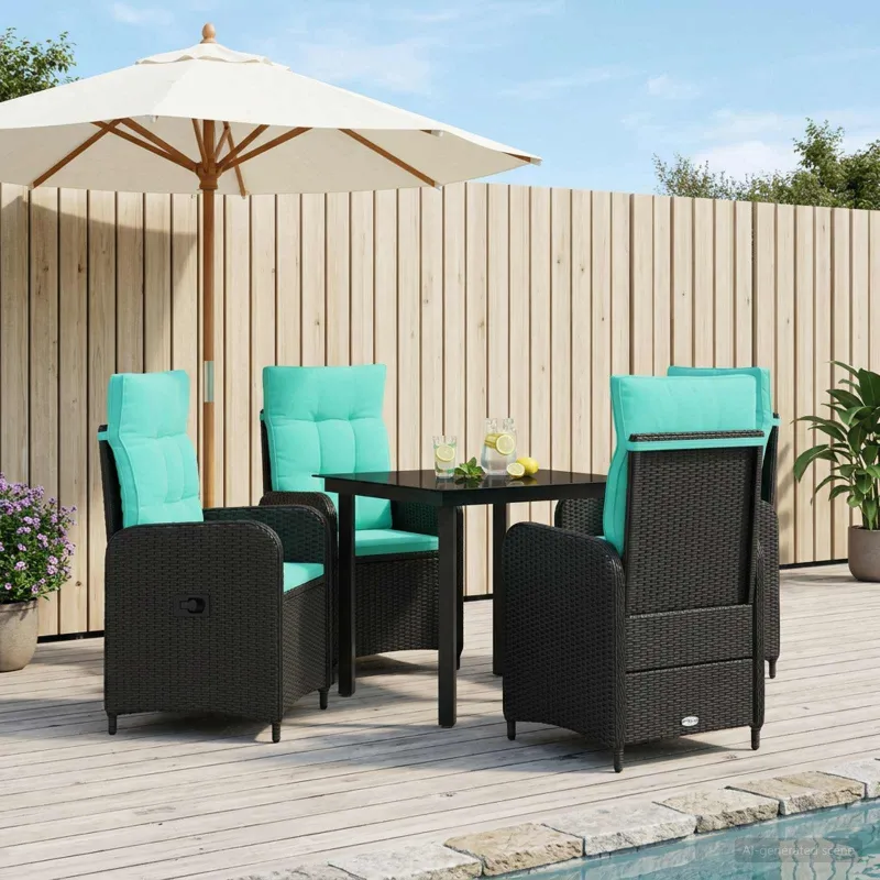 Sofa Stalo Rinkinys su pagalve su pagalve 5 pcs