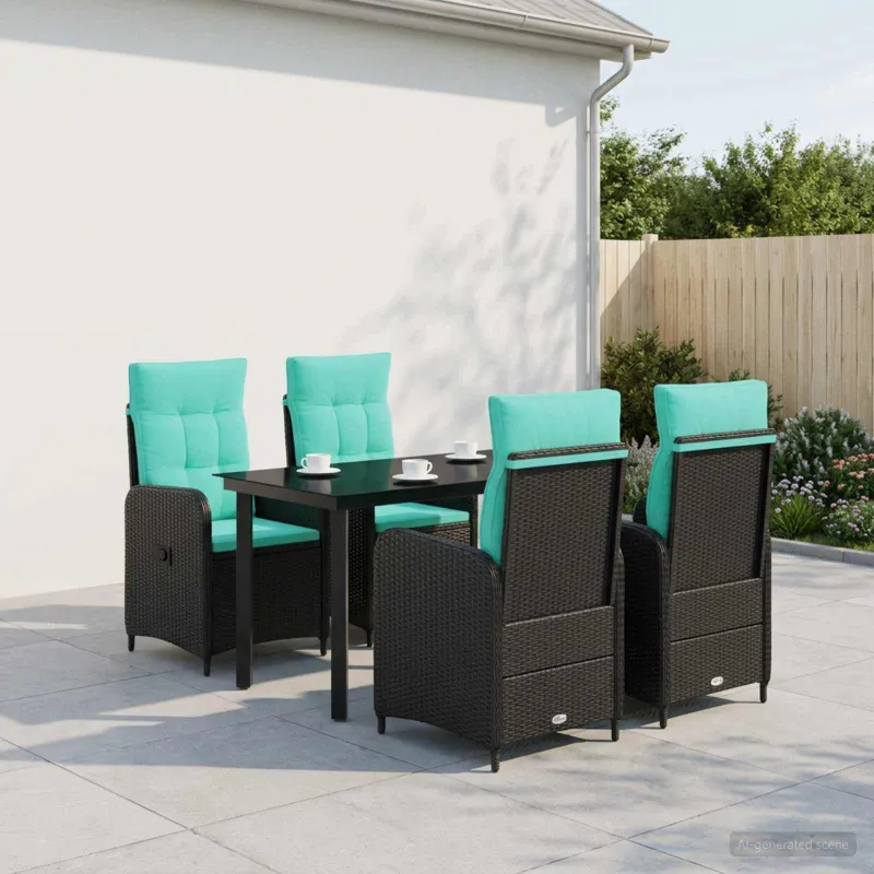 Sofa Stalo Rinkinys su pagalve su pagalve 5 pcs