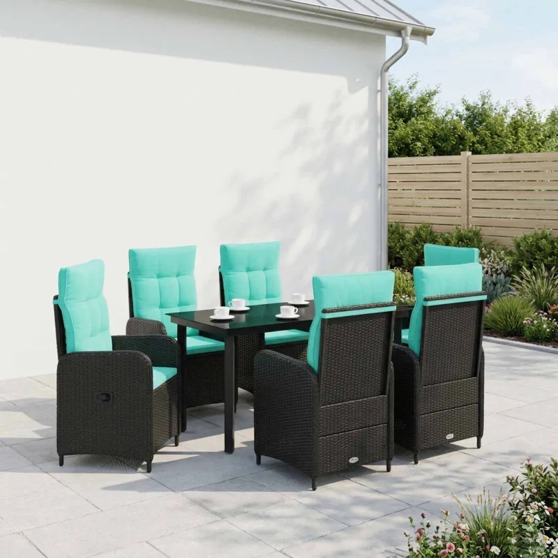 Sofa Stalo Rinkinys su pagalve su pagalve 7 pcs