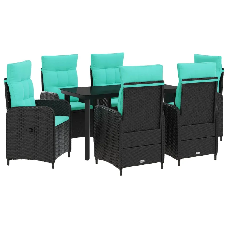 Sofa Stalo Rinkinys su pagalve su pagalve 7 pcs