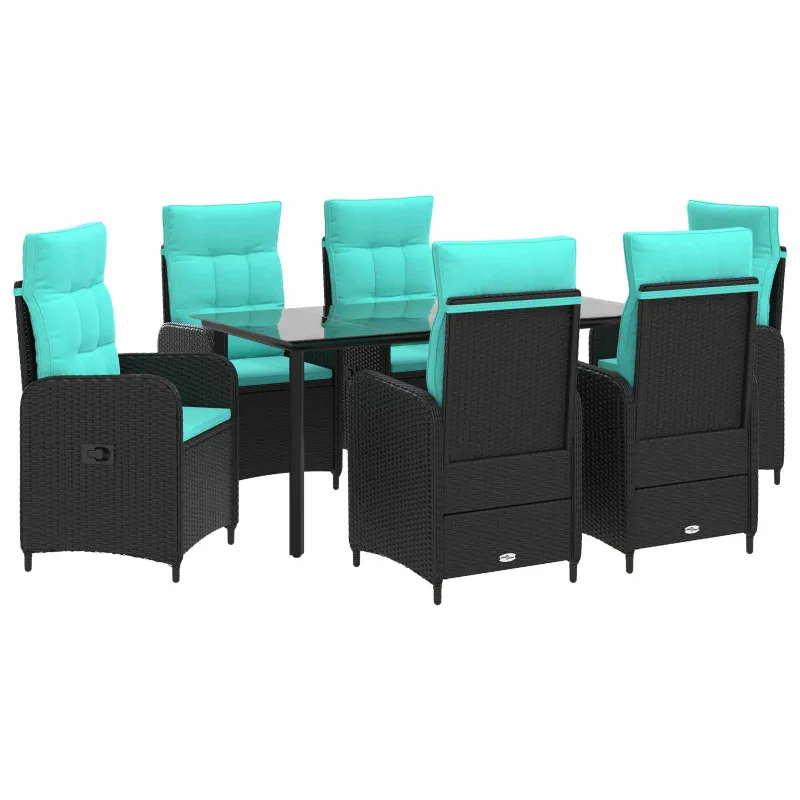 Sofa Stalo Rinkinys su pagalve su pagalve 7 pcs