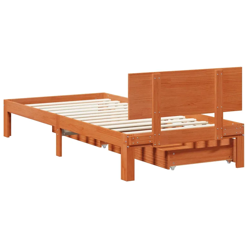 Lovos rėmas Vaško ruda 70 x 190 cm Kietas pušies medis