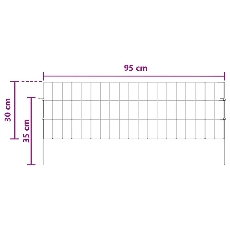 Sodo tvora su kuoliukais 48 pcs 95 x 30 cm Mesh Sidabrinė