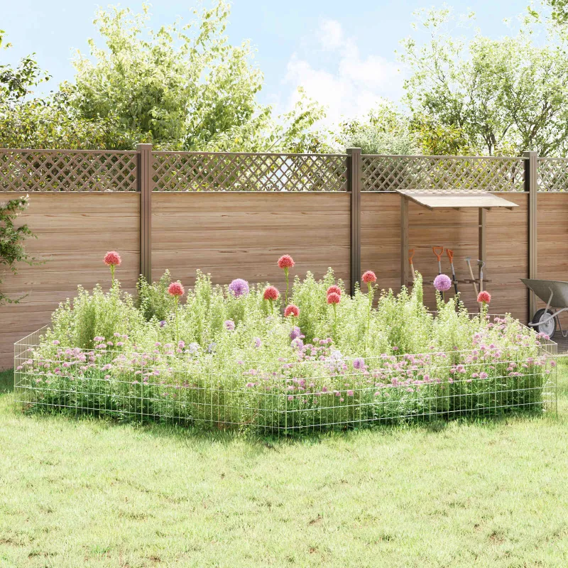 Sodo tvora su kuoliukais 48 pcs 55 x 50 cm Mesh Sidabrinė