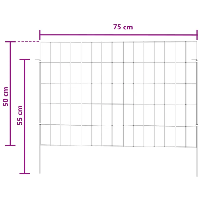 Sodo tvora su kuoliukais 48 pcs 75 x 50 cm Mesh Sidabrinė