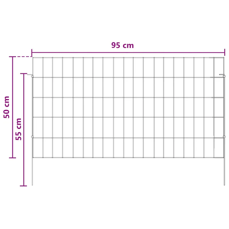 Sodo tvora su kuoliukais 48 pcs 95 x 50 cm Mesh Sidabrinė