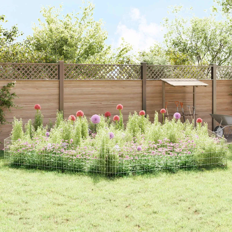Sodo tvora su kuoliukais 24 pcs 115 x 50 cm Mesh Sidabrinė