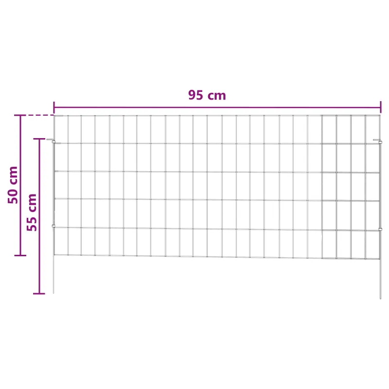 Sodo tvora su kuoliukais 24 pcs 115 x 50 cm Mesh Sidabrinė