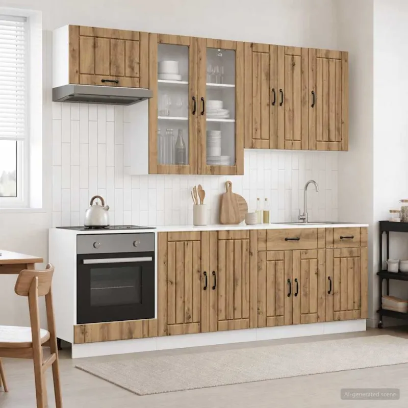 Virtuvės vienetas LUCCA 8 pcs Artisano ąžuolo Apdirbta mediena