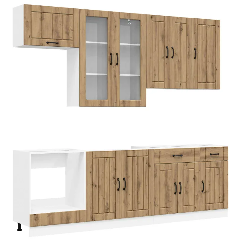 Virtuvės vienetas LUCCA 8 pcs Artisano ąžuolo Apdirbta mediena
