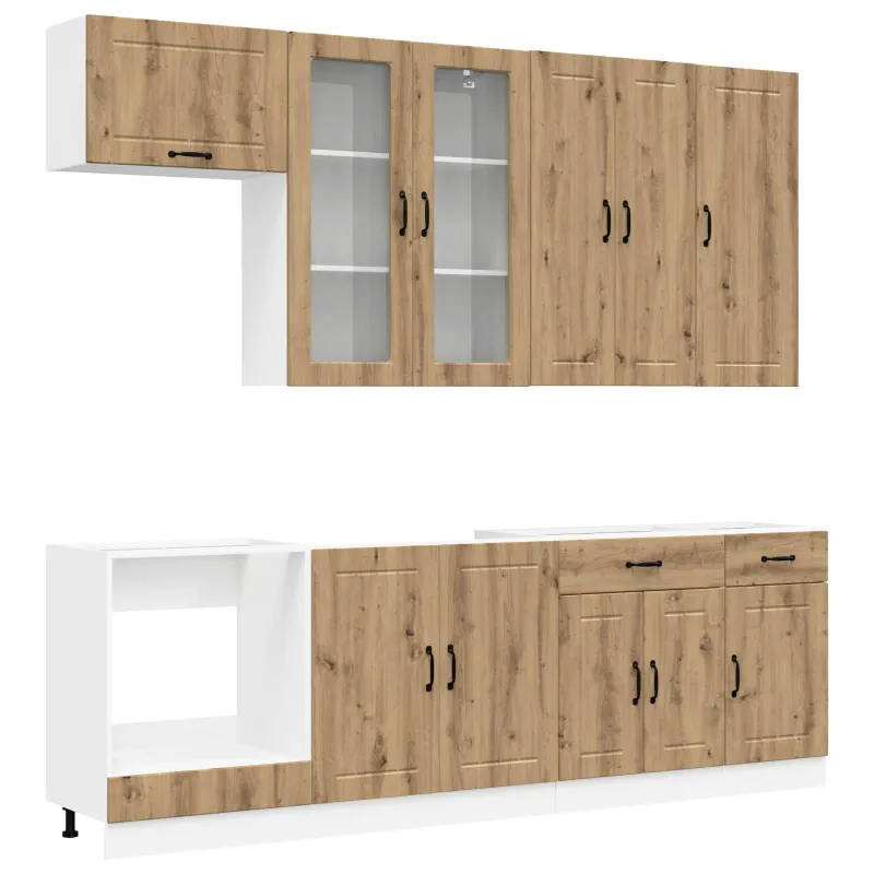 Virtuvės vienetas LUCCA 8 pcs Artisano ąžuolo Apdirbta mediena