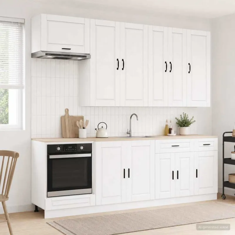 Virtuvės vienetas PORTO 8 pcs Itin blizgi balta