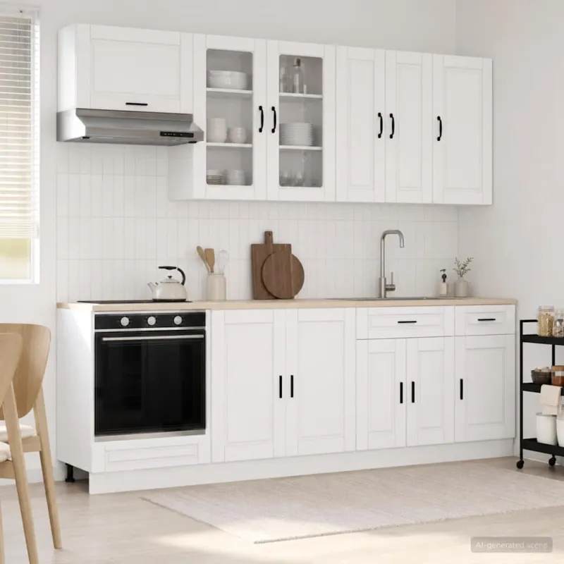 Virtuvės vienetas PORTO 8 pcs Balta Apdirbta mediena