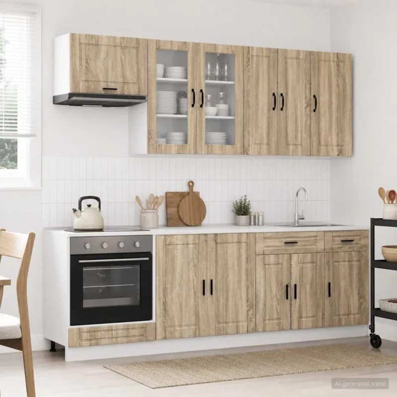 Virtuvės vienetas PORTO 8 pcs Sonoma ąžuolas Apdirbta mediena