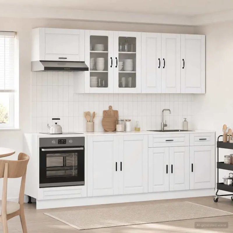 Virtuvės vienetas PORTO 8 pcs Itin blizgi balta