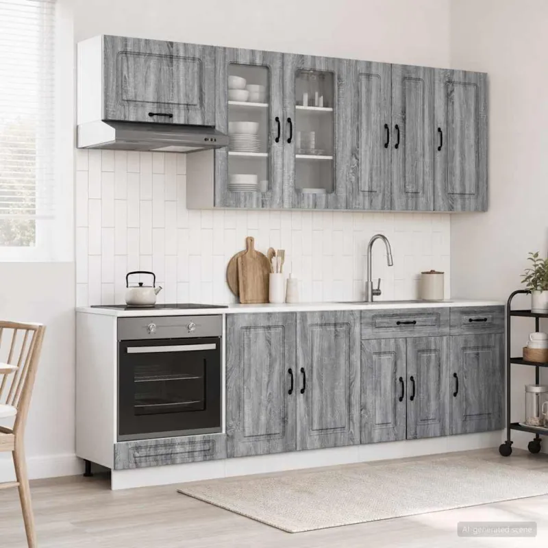 Virtuvės vienetas KALMAR 8 pcs Pilka Sonoma Apdirbta mediena