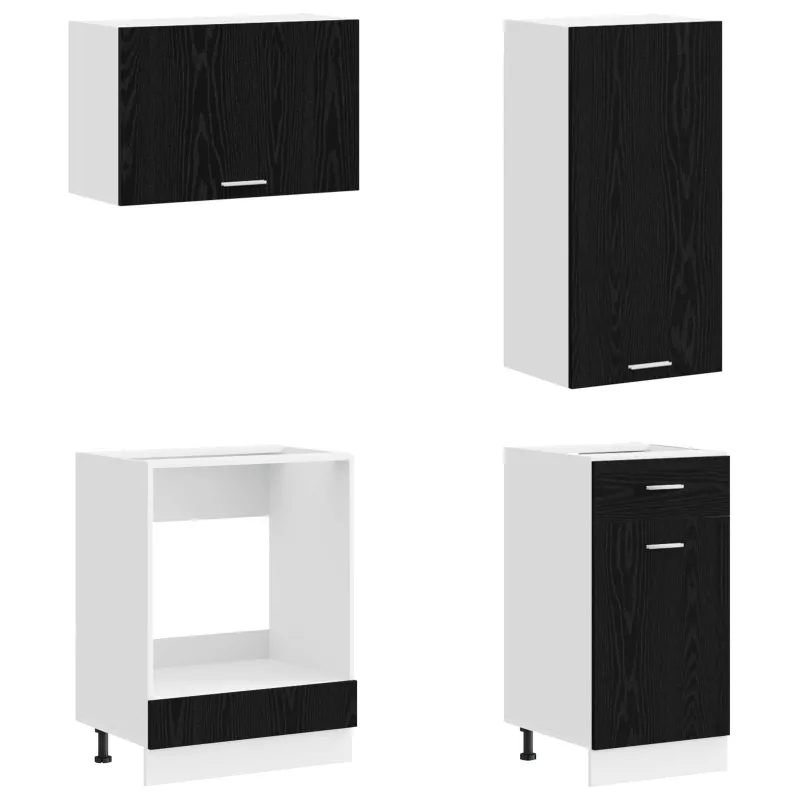 Virtuvės vienetas LYON 8 pcs Juodojo ąžuolo Apdirbta mediena