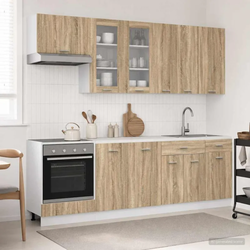 Virtuvės vienetas LYON 8 pcs Sonoma ąžuolas Apdirbta mediena