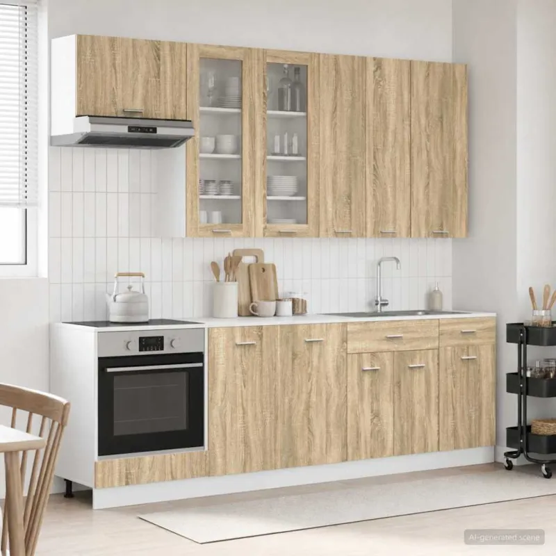 Virtuvės vienetas LYON 8 pcs Sonoma ąžuolas Apdirbta mediena