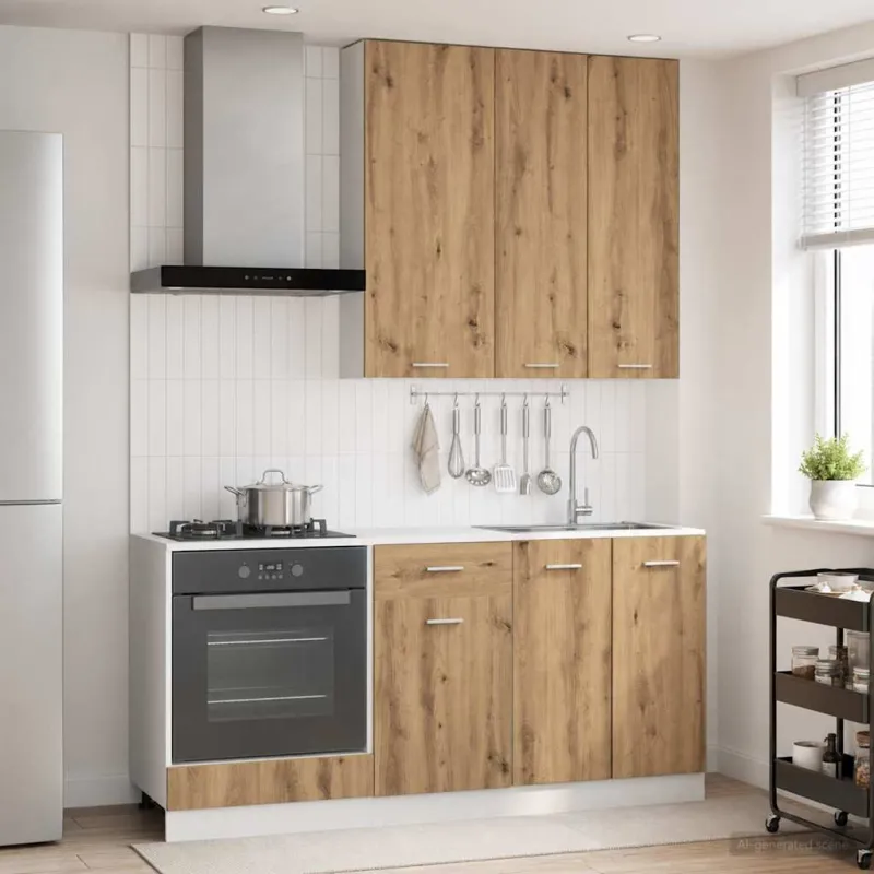 Virtuvės vienetas LYON 5 pcs Artisano ąžuolo Apdirbta mediena