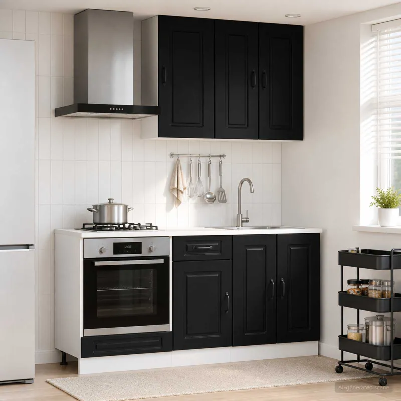 Virtuvės vienetas KALMAR 5 pcs Juoda Apdirbta mediena
