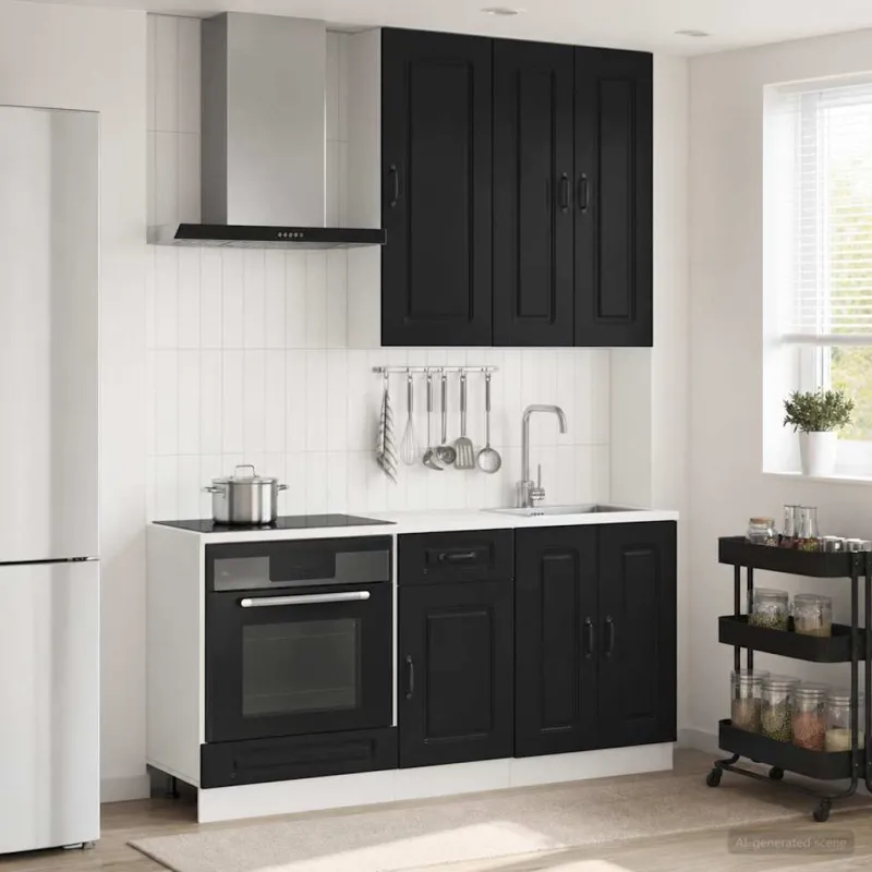 Virtuvės vienetas KALMAR 5 pcs Juoda Apdirbta mediena
